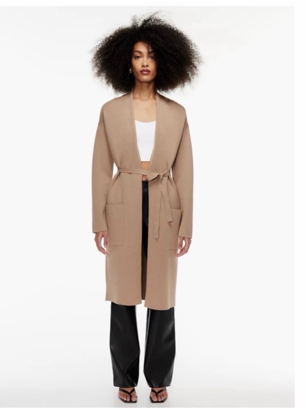 Long Aritzia Open Front Cardigan